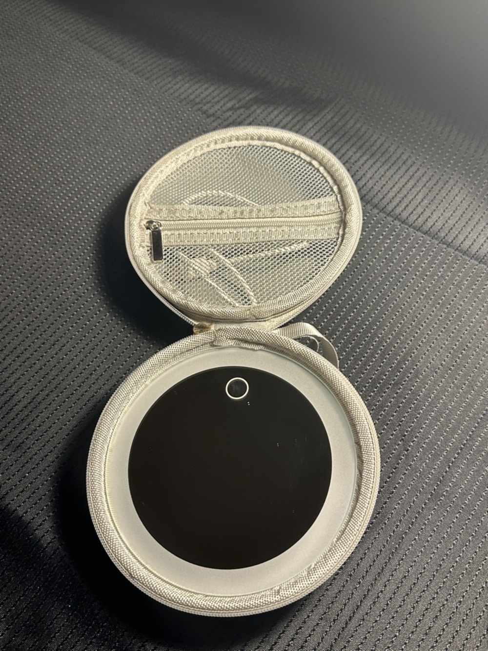 Compact Travel LED Makeup Mirror in Light Gray